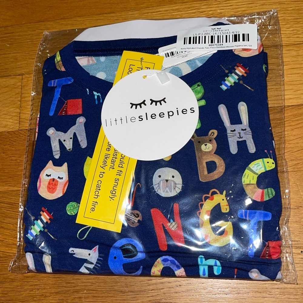 Little Sleepies Navy Alphabet friends NIB 5/6